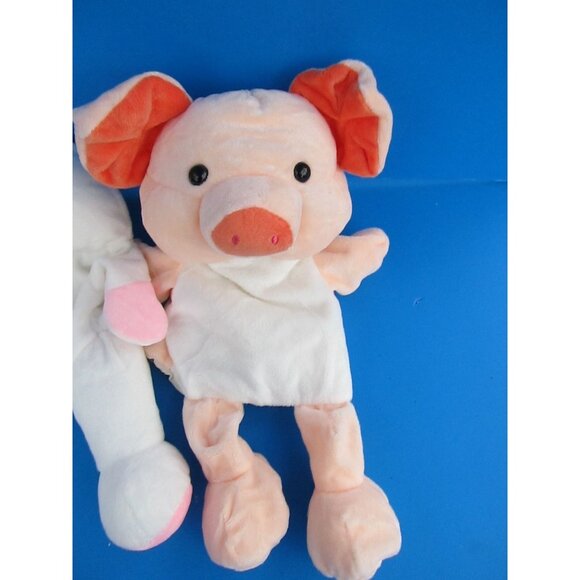 Unbranded Lot Of 3 Plush Stuffed Animal Hand Puppets Panda Bunny Pig - Picture 4 of 8